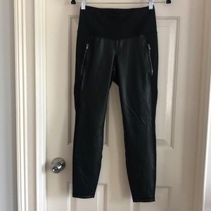 Front Panel Faux Leather Leggings, size S